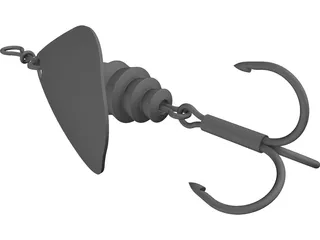 Spinner Fishing Lure 3D Model preview