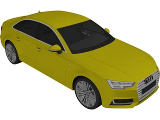 Audi A4 2.0T Quattro S-Line Sedan (2016) 3D Model preview
