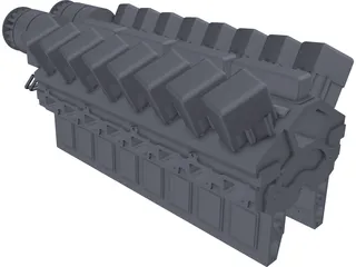RK215 Diesel Engine 3D Model preview