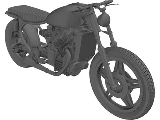 Honda CX500 Custom Cafe Racer 3D Model preview
