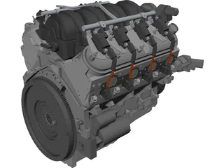 GM LS3 Engine 3D Model preview