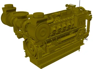 Caterpillar C35 Engine 3D Model preview