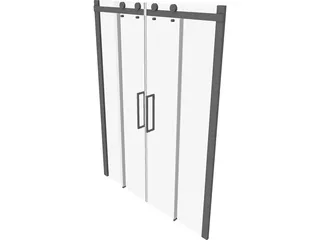 Glass Door 3D Model preview