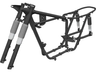 Triumph T120 Motorcycle Frame (1968) 3D Model preview