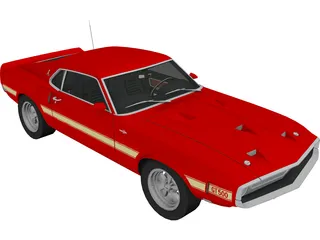 Ford Mustang GT500 (1969) 3D Model preview