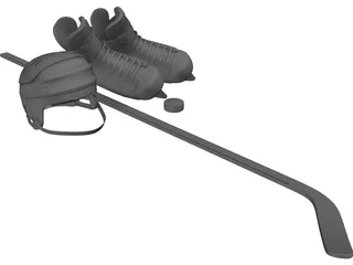 Hockey Equipment 3D Model preview