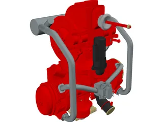2CV Engine 3D Model preview