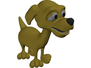 Happy Dog Cartoon 3D Model preview