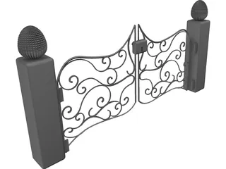 Art Noveau Gate 3D Model preview
