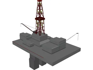 Oil Platform 3D Model preview