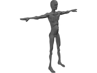 Old Skinny Man 3D Model preview