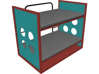 Kids Bed Baby 3D Model preview