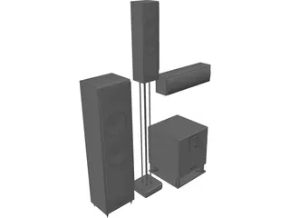 Home Cinema Set Pioneer 3D Model preview