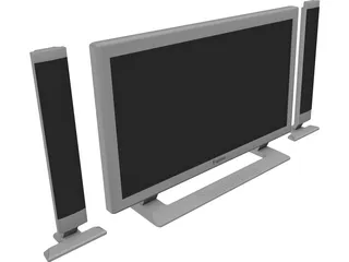 Fujitsu PlasmaVision TV 3D Model preview