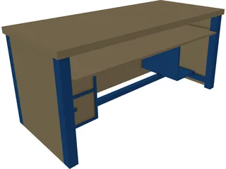 Desk School 3D Model preview