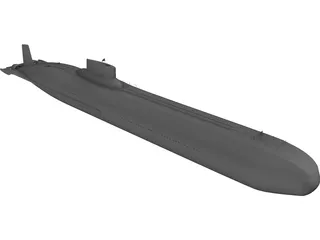 Typhoon Class (Type 941) Submarine 3D Model preview