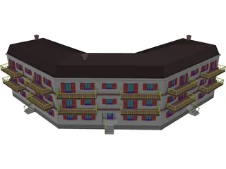 Apartment Building 3D Model preview