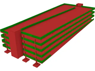 Spiral Style Multi Story Car Park 3D Model preview