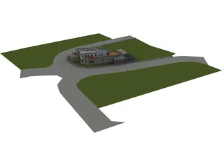 Single Family Villa 3D Model preview
