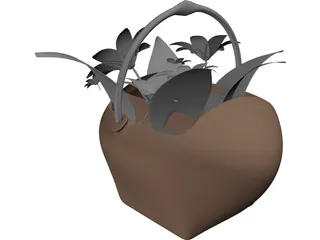 Flowers Basket 3D Model preview