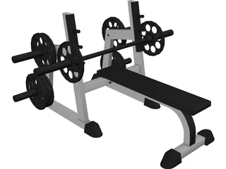 Bench Press 3D Model preview