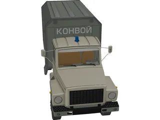 GAZ Russian Police Car 3D Model preview