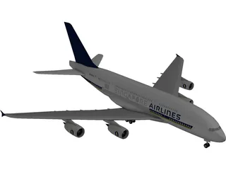 Airbus A380-800 3D Model preview