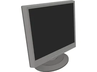 Flat Screen Monitor 17 inch 3D Model preview