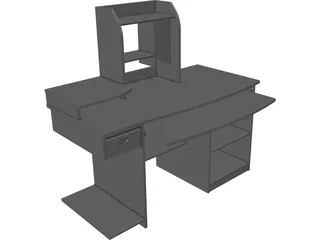 Computer Desk 3D Model preview