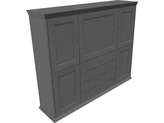Entertainment Center 3D Model preview