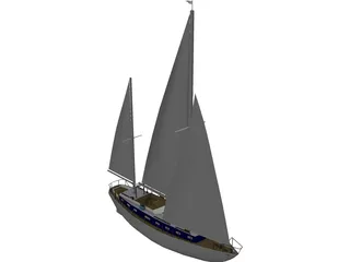 Sailboat 3D Model preview