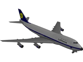Boeing 747-400 Lufthansa 3D Model preview