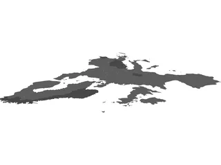 European Union Map 3D Model preview
