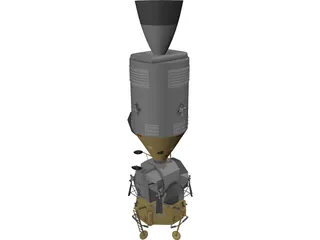 Apollo Pack Service + LEM 3D Model preview