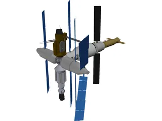MIR Space Station 3D Model preview