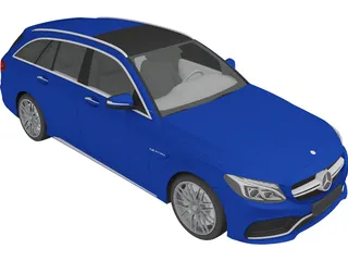 Mercedes-Benz C63 AMG W205 Estate (2015) 3D Model preview