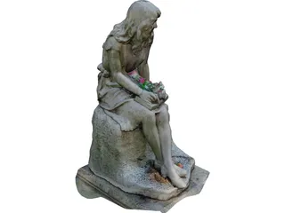 Girl Statue 3D Model preview