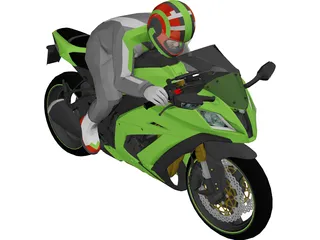 Kawasaki Ninja ZX10R (2011) 3D Model preview