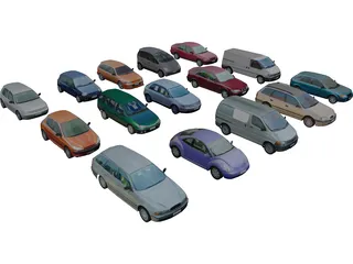 Collection of Cars 3D Model preview
