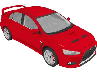 Mitsubishi Lancer Evolution X 3D Model preview