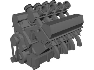 Ford 6L V8 Motor 3D Model preview