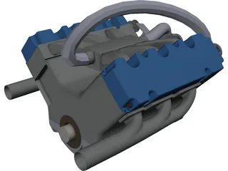 V6 Engine 3D Model preview
