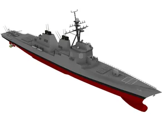 Arleigh Burke-Class Destroyer 3D Model preview