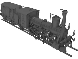 Train Locomotive 3D Model preview