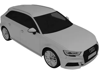 Audi A3 Hatchback (2017) 3D Model preview