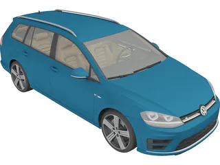 Volkswagen Golf R Variant (2015) 3D Model preview