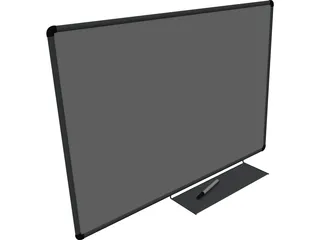 Whiteboard with Pen 3D Model preview