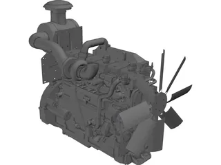 Cummins K19 Diesel Engine 3D Model preview