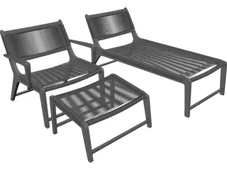 Oceans Lounge Chair 3D Model preview