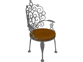 Ornate Patio Chair 3D Model preview
